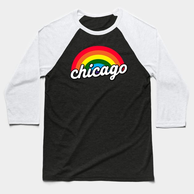 Chicago Gay Pride Rainbow Baseball T-Shirt by McNutt